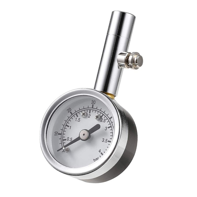 CZC AUTO Heavy Duty Tire Pressure Gauge Reader Checker 0-60PSI, ANSI B40.1 Accurate Mechanical Air Gage, Chrome Plated Single Chuck Dial Wheel Pressure Tester for Motorcycle Bike Car RV Bicycle - Image 1
